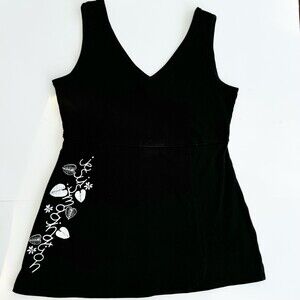 Message Factory Women’s Black Sleeveless Tunic Top Sz Small